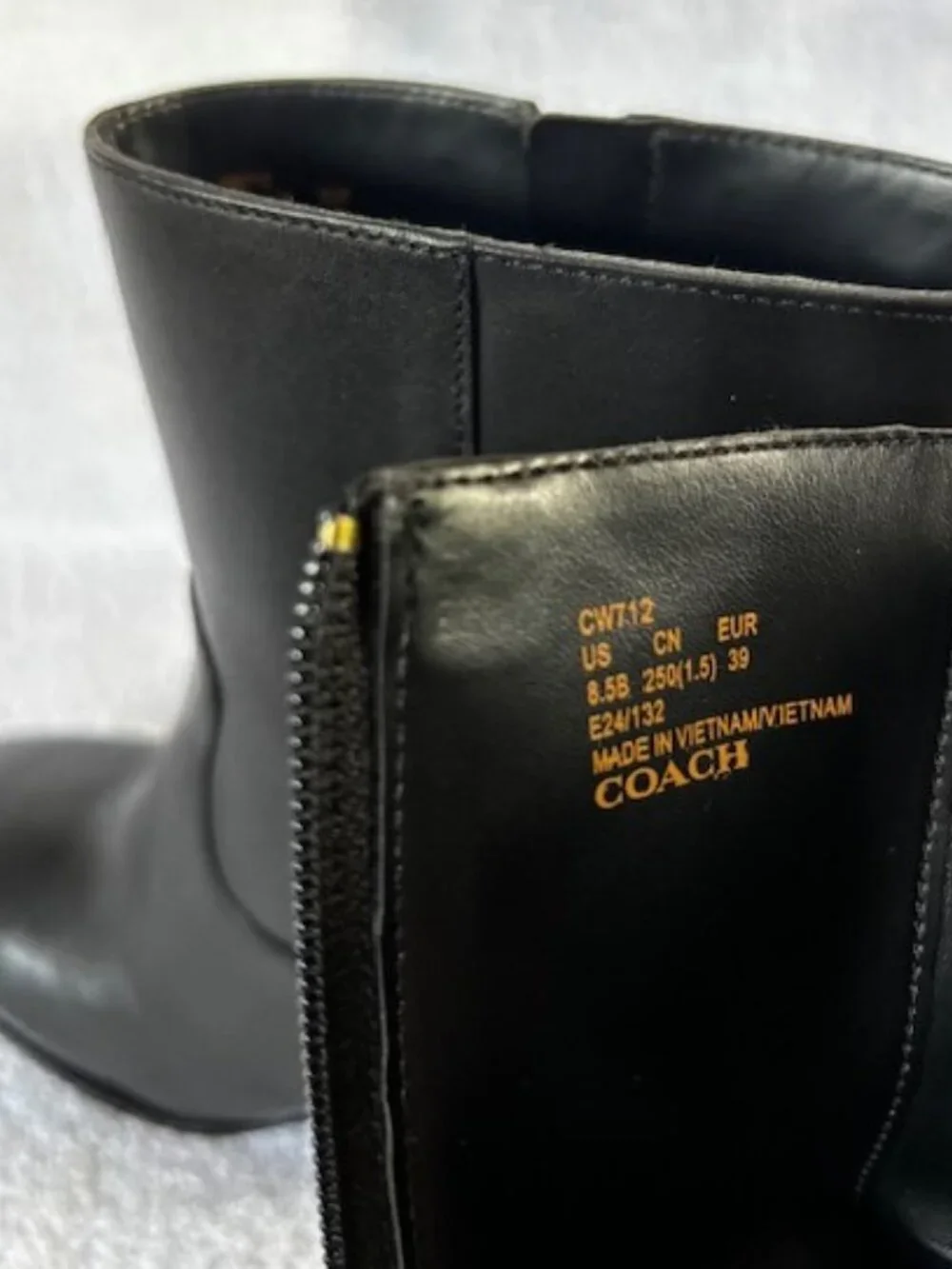Coach Josephine black leather wedge bootie NWOT Size 8-1/2 - Picture 10 of 13